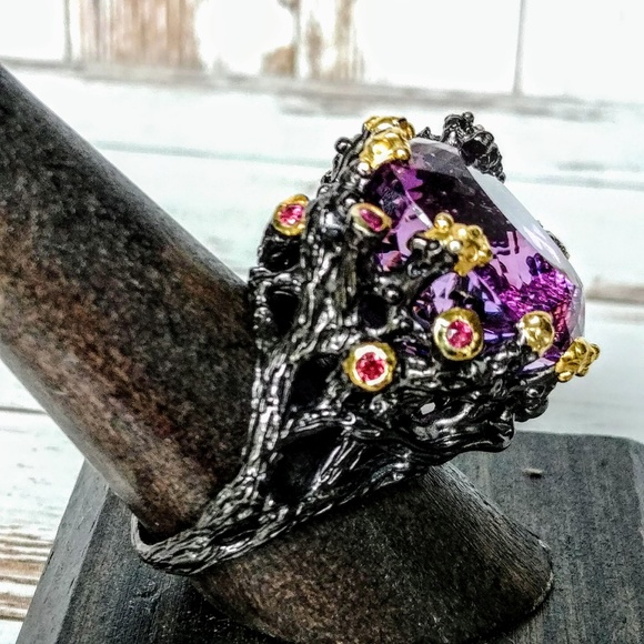 Jewelry - Artisan Amethyst Sterling & 14 kt Ring